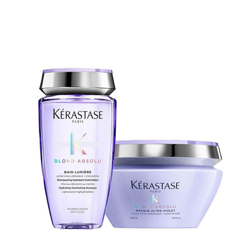 Kerastase blond absolu box set - baño luminoso 250 ml + mascarilla ultravioleta 200 ml