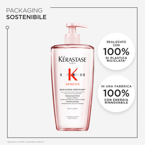 Kerastase genesis bain shampoo hydra-fortifiant - shampoo fortificante per capelli indeboliti, e propensi alla caduta dovuta alla rottura