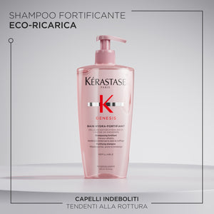 Kerastase genesis bain shampoo hydra-fortifiant - shampoo fortificante per capelli indeboliti, e propensi alla caduta dovuta alla rottura