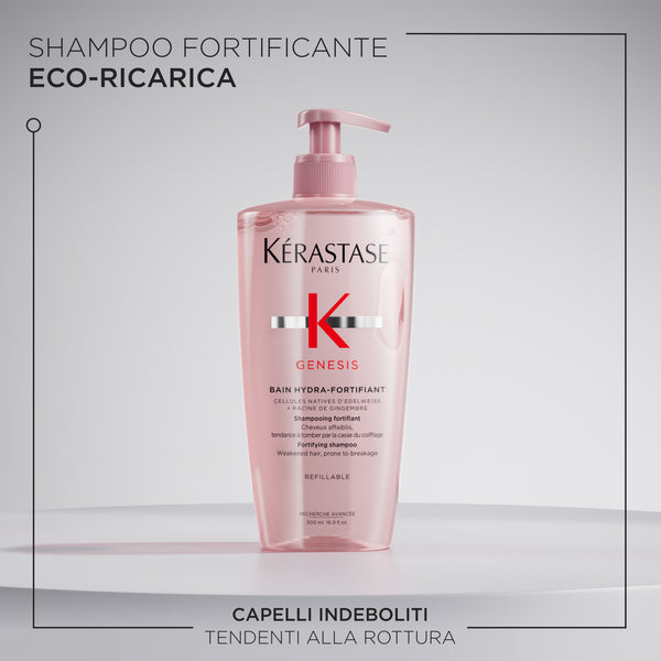 Kerastase genesis bain shampoo hydra-fortifiant - shampoo fortificante per capelli indeboliti, e propensi alla caduta dovuta alla rottura