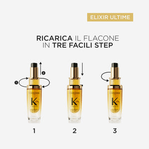 Kerastase elixir ultime huile originale ricarica oil - olio nutritivo per capelli spenti e protezione termica fino a 230°