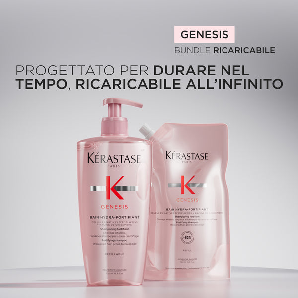 Kerastase genesis refill bain shampoo hydra-fortifiant - fortifying shampoo for weakened hair and prone to falling out due to breakage