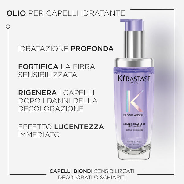 Kerastase blond absolu l'huile cicagloss - olio per capelli biondi o decolorati