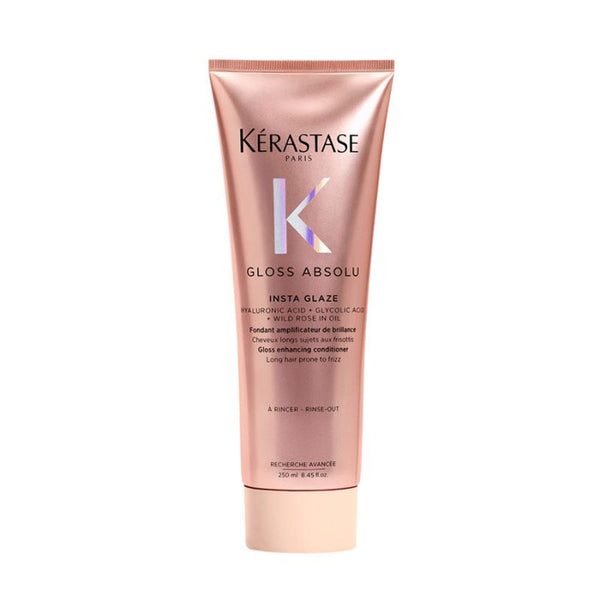 Kerastase - gloss absolu rituel - bain hydra glaze 250 ml - fondant insta glaze 250 ml - trattamento idratante ed illuminante per capelli crespi