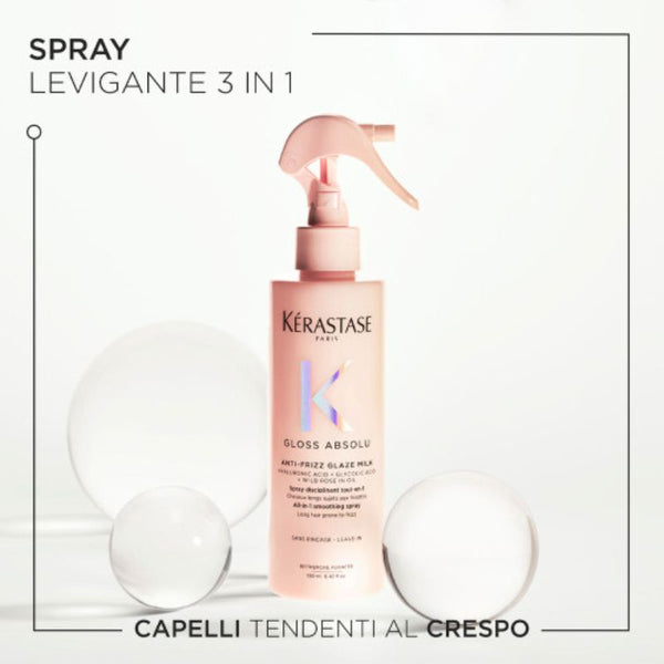 Kerastase gloss absolu anti frizz glaze milk - spray levigante tutto-in-uno per capelli crespi