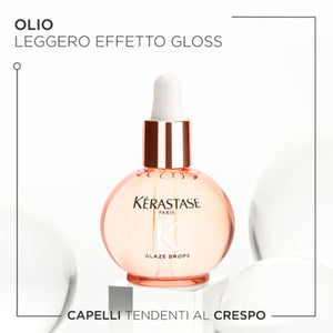 Kerastase gloss absolu glaze drops - olio leggero effetto gloss per capelli lunghi tendenti al crespo