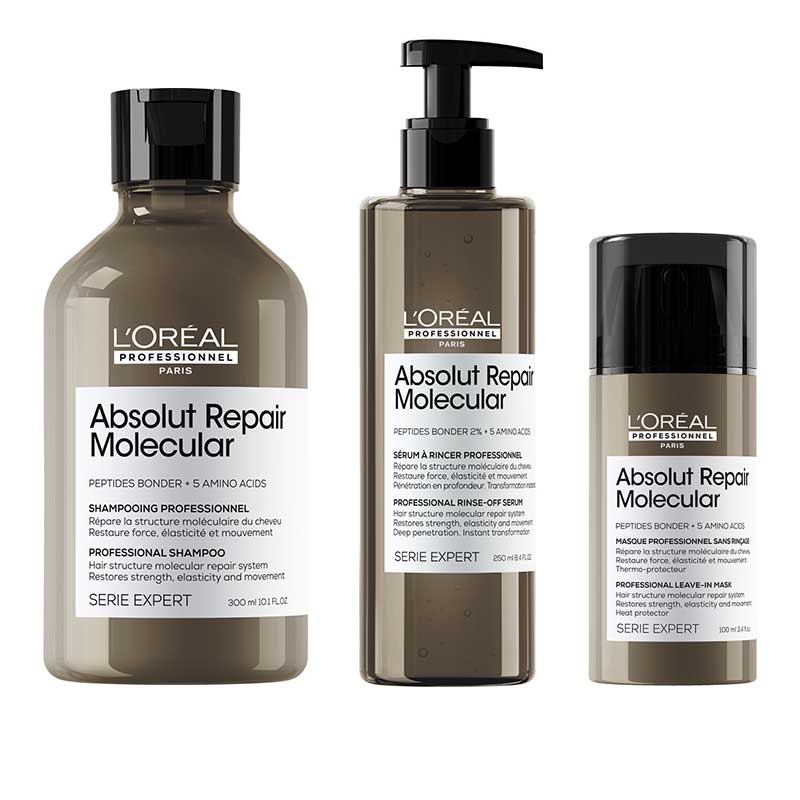 L'oreal serie expert absolut repair molecular kit shampoo 300 ml - conditioner 250 ml e mask 100 ml