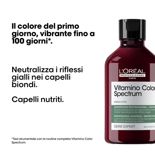 L'oreal serie expert vitamino color spectrum shampoo verde - shampoo per capelli colorati. azione anti-sbiadimento del colore