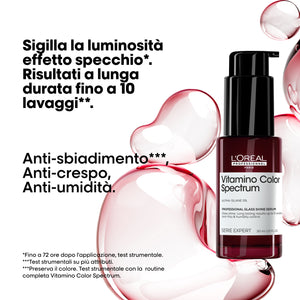 L'oreal serie expert vitamino color spectrum glass shine serum - olio per capelli colorati. azione anti-sbiadimento del colore