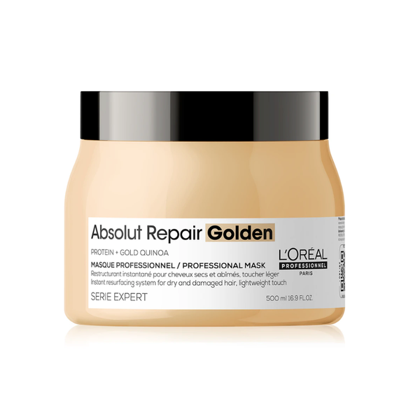 L'oreal serie expert absolut repair mask golden - maschera con texture dorata per capelli danneggiati