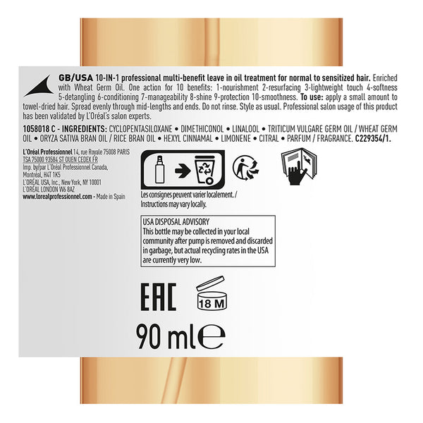 L'oreal serie expert absolut repair oil - spray 10 in 1 per capelli molto danneggiati