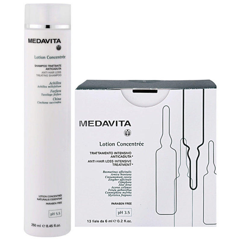 Kit de loción concentrada Medavita: champú de 250 ml y viales anticaída de 13 onzas líquidas x 6 ml