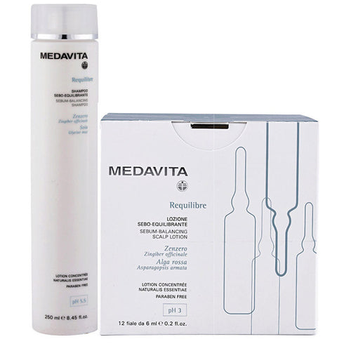Medavita requilibre kit - shampoo 250 ml e fiale seboequilibrante 12 fl x 6 ml / 0.20 fl.oz