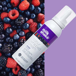 Milk shake colour whipped cream violet