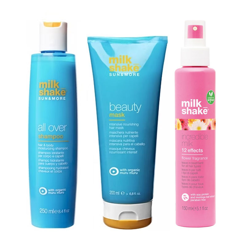 Milk shake sun and more kit - shampoo 250 ml - mask 200 ml - incredible milk flower fragrance 150 ml