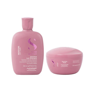 Alfaparf semi di lino moisture shampoo 250 ml e maschera 200 ml - super idratazione per capelli secchi