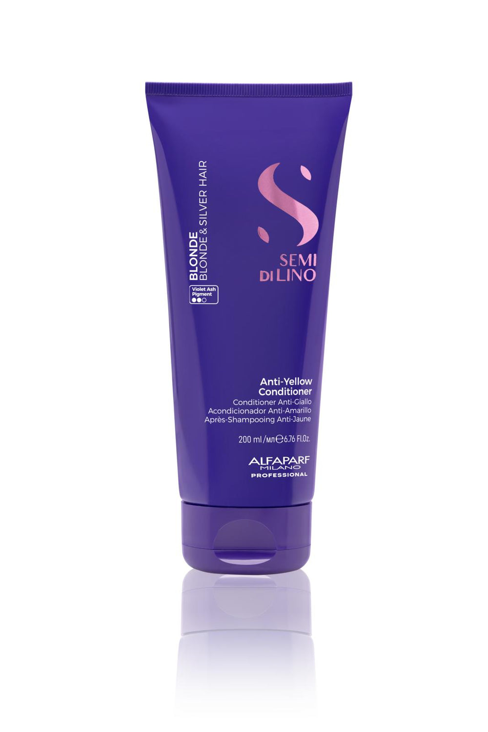 Alfaparf - semi di lino blonde anti-yellow low conditioner - neutralizza gli indesiderati riflessi gialli