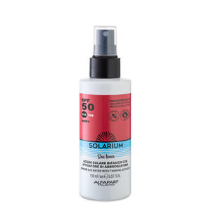 Solarium spf50 acqua solare bifasica con attivatore di abbronzatura