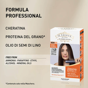Il salone milano kit lisciante alla keratina con effetto laminazione - per tutti i tipi di capello