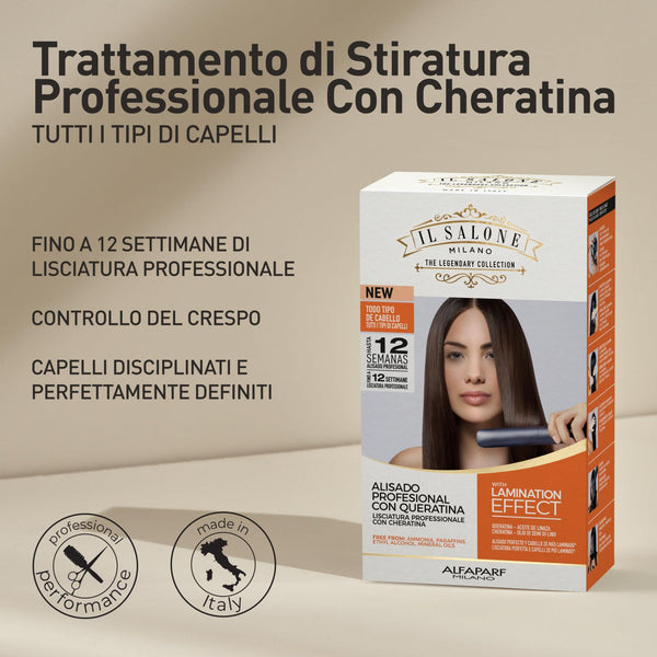 Il salone milano kit lisciante alla keratina con effetto laminazione - per tutti i tipi di capello
