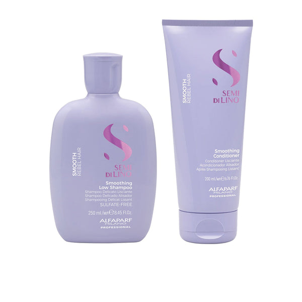Alfaparf semi di lino smooth kit shampoo smoothing 250 ml-conditioner 200 ml - trattamento anticrespo per capelli da sottili a medi
