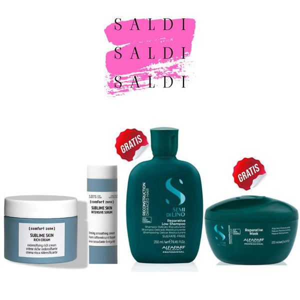 SALDI - Comfort Zone - Sublime Skin - Rich Cream 60 ml e intensive serum refill 30 ml con OMAGGIO Semi di Lino Reparative Shampoo 250 ml + mask 200 ml