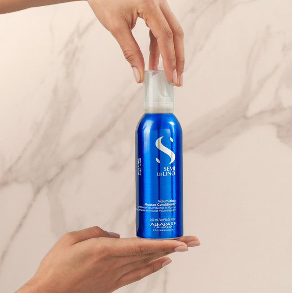 Alfaparf semi di lino volume shampoo volumizing 250 ml-mousse conditioner 200 ml e spray 125 ml - trattamento capelli fini e sottili