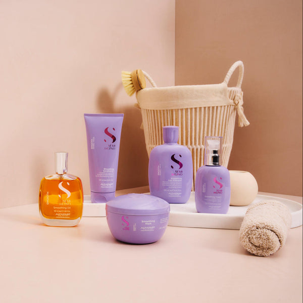 Alfaparf semi di lino smooth kit shampoo smoothing 250 ml-conditioner 200 ml - trattamento anticrespo per capelli da sottili a medi