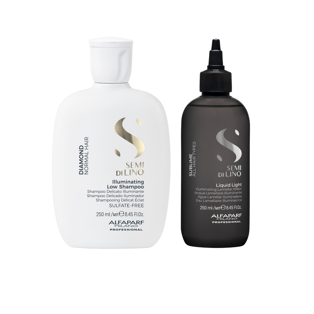 Alfaparf Milano Semi di Lino - Illuminating Low Shampoo 250 ml e Liquid Light 250 ml