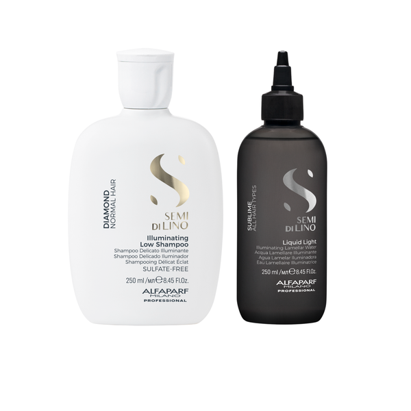 Alfaparf Milano Semi di Lino - Illuminating Low Shampoo 250 ml e Liquid Light 250 ml