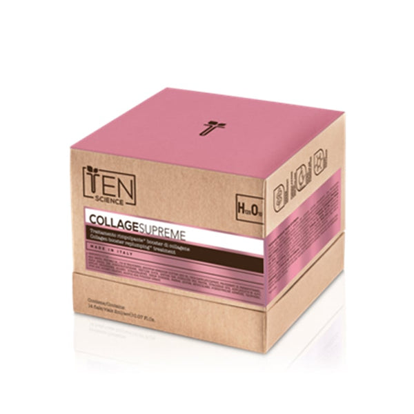 Ten science collage beauty routine rimpolpante viso - crema al collagene 50 ml e trattamento rimpolpante 14 fiale