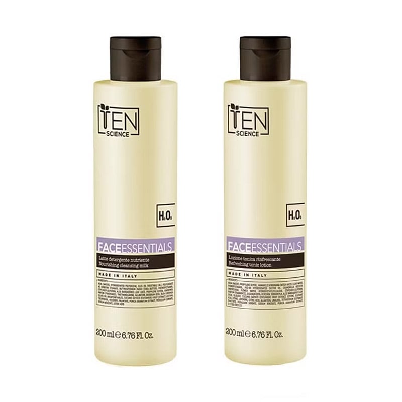 Ten science essentials beauty routine detersione viso - latte 200 ml e tonico 200 ml