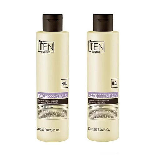 Ten science essentials beauty routine detersione viso - latte 200 ml e tonico 200 ml