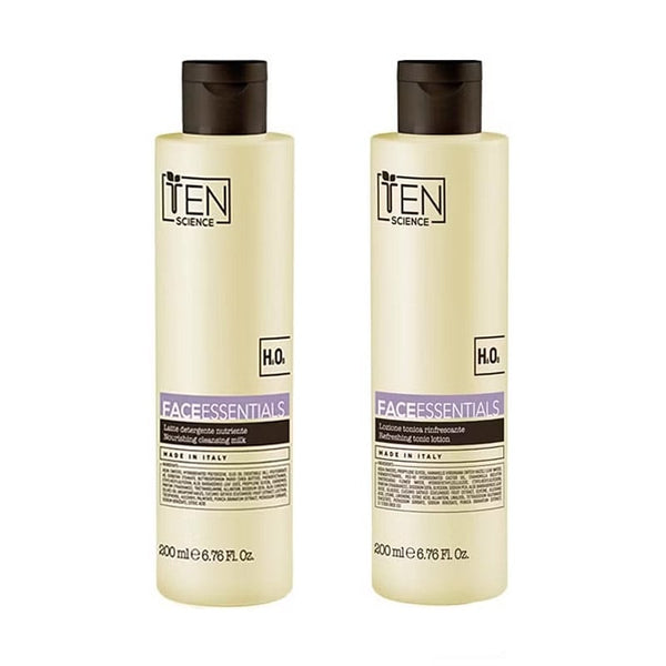 Ten science essentials beauty routine detersione viso - latte 200 ml e tonico 200 ml