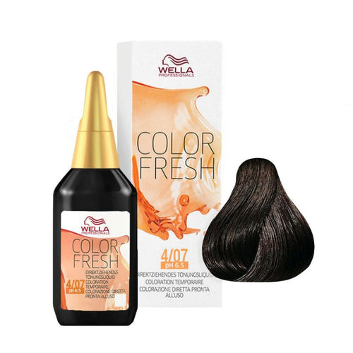 Wella professional color fresh 4/07 - castano medio naturale sabbia