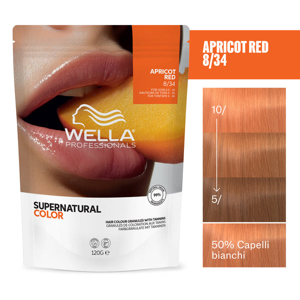 Wella professional supernatural color apricot red 8/34