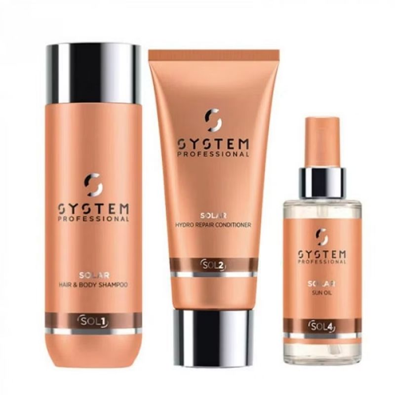 Kit wella system professional solar kit - shampoo solar 250 ml - conditioner solar 200 ml e sun oil 30 ml