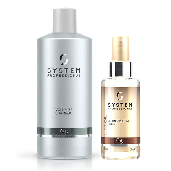 Wella system professional volumize kit - shampoo volumize 500 ml e luxe oil elixir 100 ml
