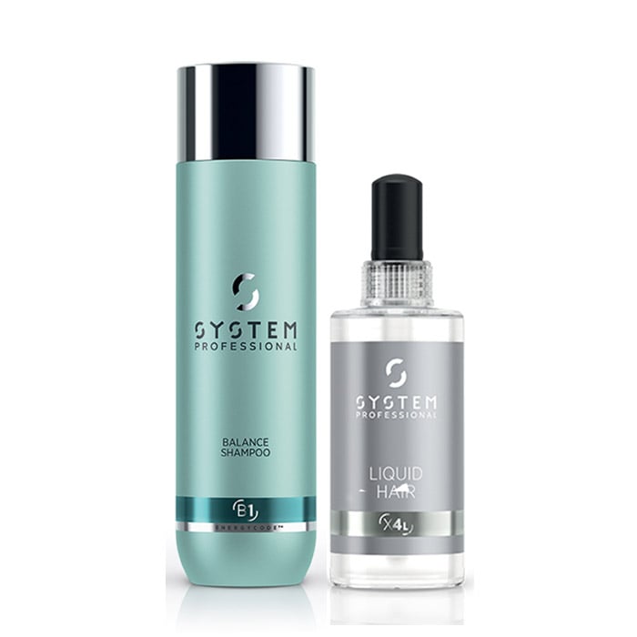 Wella system professional balance kit ricostruzione per capelli fragili e danneggiati - shampoo balance 250 ml e liquid hair 100 ml