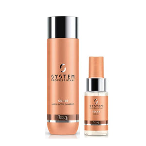 Kit wella system professional solar kit - shampoo solar 250 ml e sun oil 30 ml