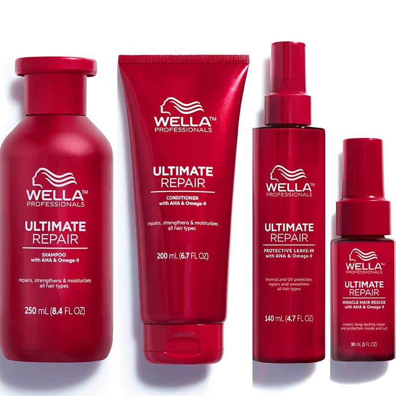 Wella professional ultimate repair shampoo 250 ml - conditioner 200 ml - hair rescue 30 ml e leave in 140 ml