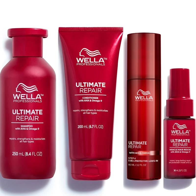 Wella professional ultimate repair shampoo 250 ml - conditioner 200 ml - hair rescue 30 ml e leave in 95 ml