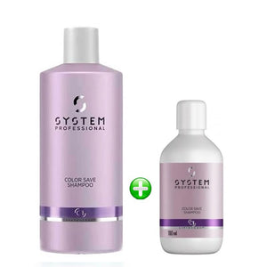 Wella system professional color save kit - shampoo color save 500 ml - travel shampoo color save 100 ml