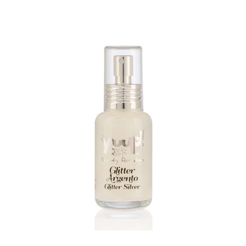 Yuup cani e gatti profumo glitter argento