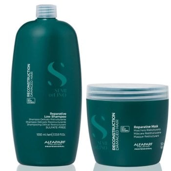 ALFAPARF SEMI DI LINO RECONSTRUCTION SHAMPOO 1000 ML E MASCHERA 500 ML GRANDE FORMATO