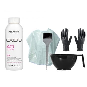 HAIR COLOR KIT AND ALFAPARF MINI OXIDO 40 VOL. (12%) 90 ml / 3.04 Fl.Oz