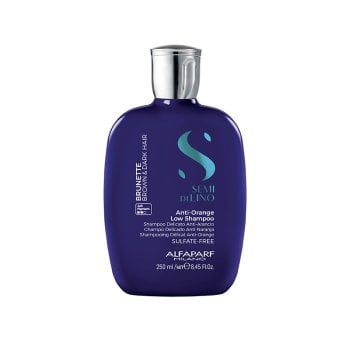 ALFAPARF - SEMI DI LINO BRUNETTE ANTI-ORANGE LOW SHAMPOO 250 ml - Shampoo anti arancio per capelli castani