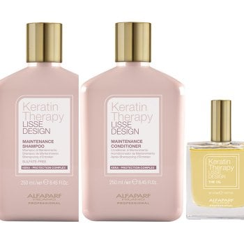 ALFAPARF KERATIN THERAPY LISSE MAINTENANCE SHAMPOO 250 ml E CONDITIONER 250 ml E OIL 50 ml