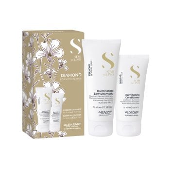ALFAPARF SEMI DI LINO DIAMOND SHAMPOO 75 ML E CONDITIONER 50 ML TRAVEL SET - Capelli morbidi e luminosi