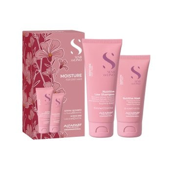 ALFAPARF SEMI DI LINO MOISTURE SHAMPOO 75 ML E MASCHERA 50 ML TRAVEL SET - Super Idratazione per capelli secchi